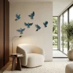 Bird Wall Art 6 Piece Teal - Image 5