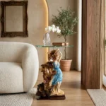 Lady Figurine Table Blue Brown - Image 4