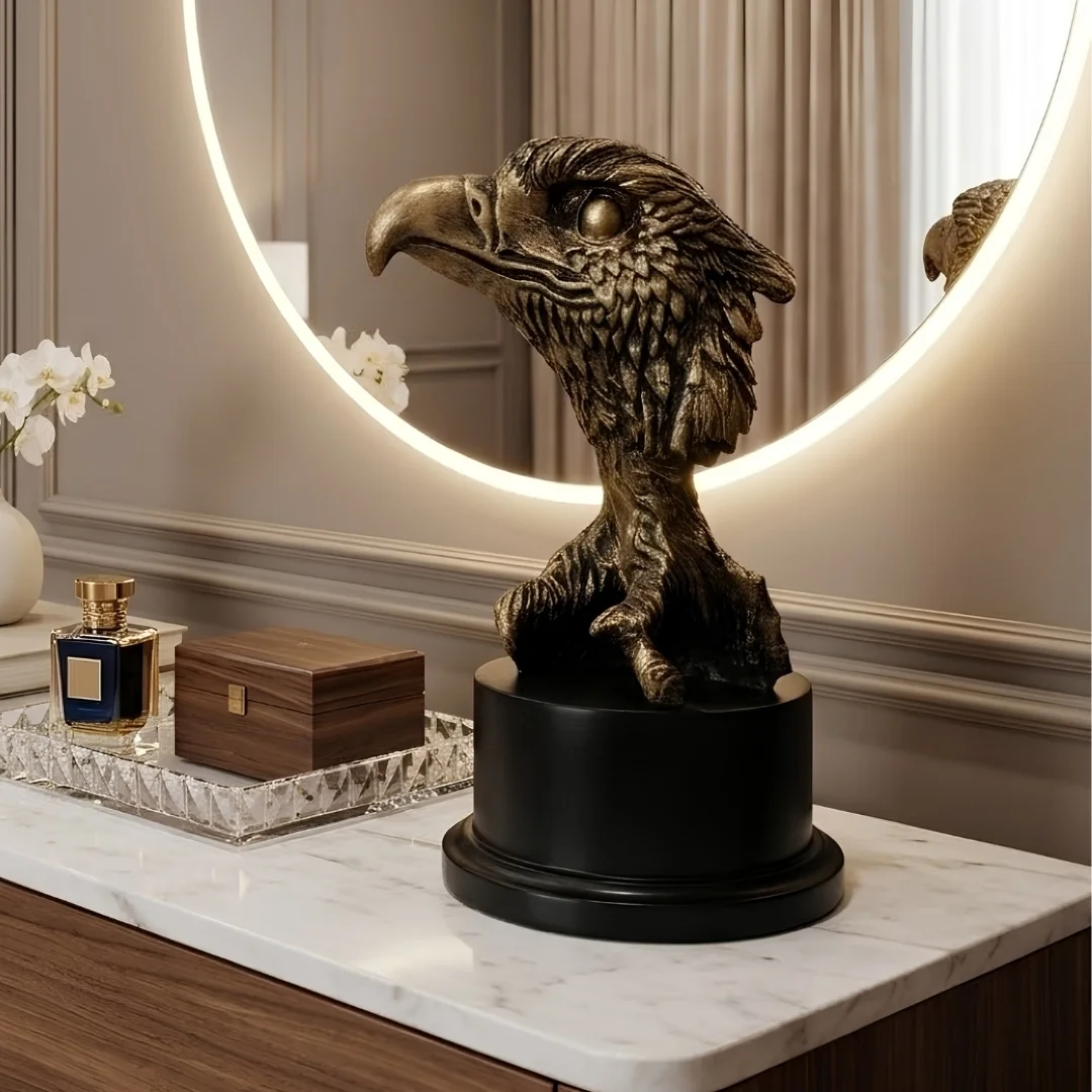 bronze-eagle-head-statue-2.webp Eagle Head Statue Antique Gold - Image 1