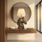 Horse Head Lamp Antique Bronze Finish - Image 5