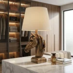 Horse Head Lamp Antique Bronze Finish - Image 3