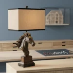 Horse Head Lamp Antique Bronze Finish - Image 4