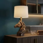 Horse Head Lamp Antique Bronze Finish - Image 3