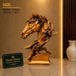 Horse Head Sculpture Antique Gold Finish - Image 2