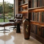 Decorative Floor Vase Dark Brown Finish - Image 5