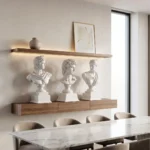Classical Bust Statues Set of 3 Off White - Image 3