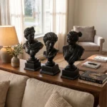 Greek Bust Sculptures Set, Matte Black - Image 3