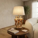 Figurine Table Lamp Gold Finish - Image 5