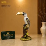 Toucan Bird Figurine White Yellow - Image 2