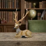 Sitting Deer Figurine Light Brown - Image 3