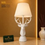 Deer Head Table Lamp White Finish - Image 2