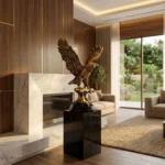 Eagle Statue Sculpture in Antique Gold - Image 4
