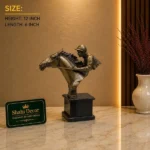 Horse Jockey Sculpture Antique Bronze - Image 2