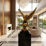 Eagle Statue Sculpture in Antique Gold - Image 3