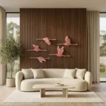 Flamingo Wall Art Set of 5 Pink - Image 4