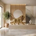 Lion Statue Figurine Golden Finish - Image 5