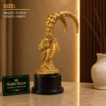 Ibex Head Statue in Golden Finish - Image 2