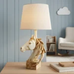 Horse Head Lamp White and Gold