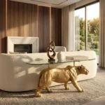 Panther Coffee Table Golden Finish - Image 4