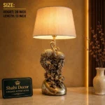 Peacock Table Lamp Antique Gold Finish - Image 2