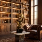 Pirate Bust Statue Antique Gold - Image 5