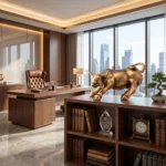 Charging Bull Statue Antique Gold - Image 3