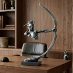 Archer Warrior Figurine Matte Black