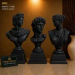 Greek Bust Sculptures Set, Matte Black - Image 2