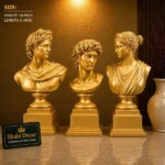 Classical Bust Statue Set Golden Finish - Image 2