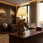 Horse Head Lamp Antique Bronze Finish - Image 3