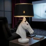 Horse Head Lamp White and Black