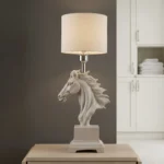 Horse Head Table Lamp Off-White