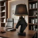 Horse Head Lamp Matte Black