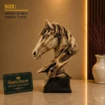Horse Head Sculpture Antique Gold Finish - Image 2
