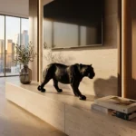 Black Panther Statue Matte Black Finish - Image 4