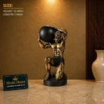 Atlas Man Sculpture Antique Gold - Image 2