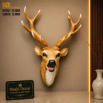 Deer Head Mount Brown White Finish - Image 2