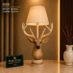 Deer Head Lamp in Natural Finish - Image 2