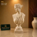 Lady Diana Bust Statue Beige Marble Finish - Image 2
