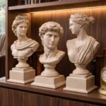 Classical Bust Sculptures Set of 3 Beige