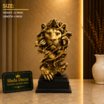 Lion Head Statue Golden Finish - Image 2