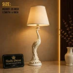 Peacock Table Lamp Cream White Finish - Image 2