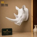 Rhino Head Wall Sculpture White - Image 2