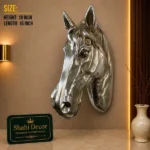 Horse Head Sculpture Metallic Silver - Image 2