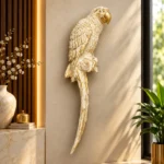 Parrot Wall Sculpture White Gold