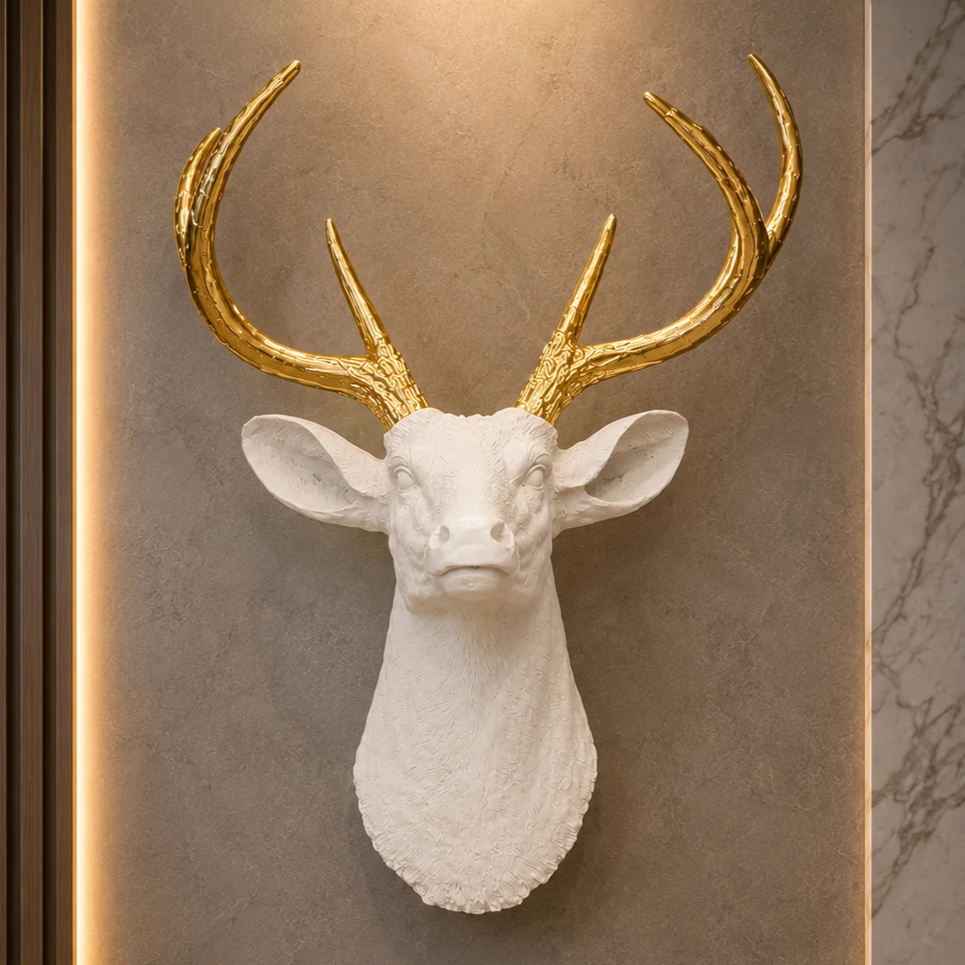 luxury-white-stag-wall-decor-2.webp Deer Head Mount White and Gold - Image 1