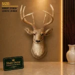 Deer Head Sculpture Natural Brown Finish - Image 2