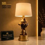Wolf Head Table Lamp Gold Finish - Image 2