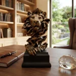 Lion Head Bust Antique Bronze Finish