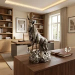 Markhor Decorative Statue Antique Silver - Image 3